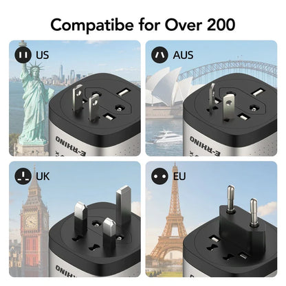🛡️Global Travel Charger (70W, 3-Port, GaN, Integrated Rotary Plug)
