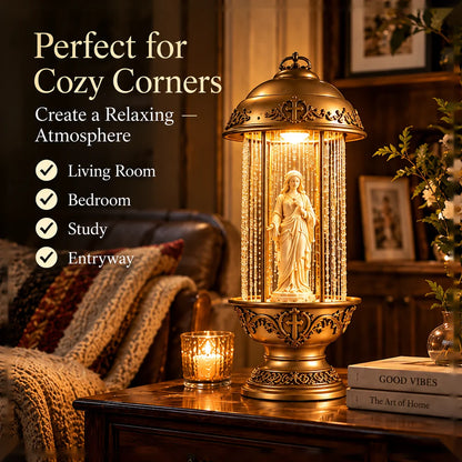 Vintage Oil Rain Lamp with Classical Statue