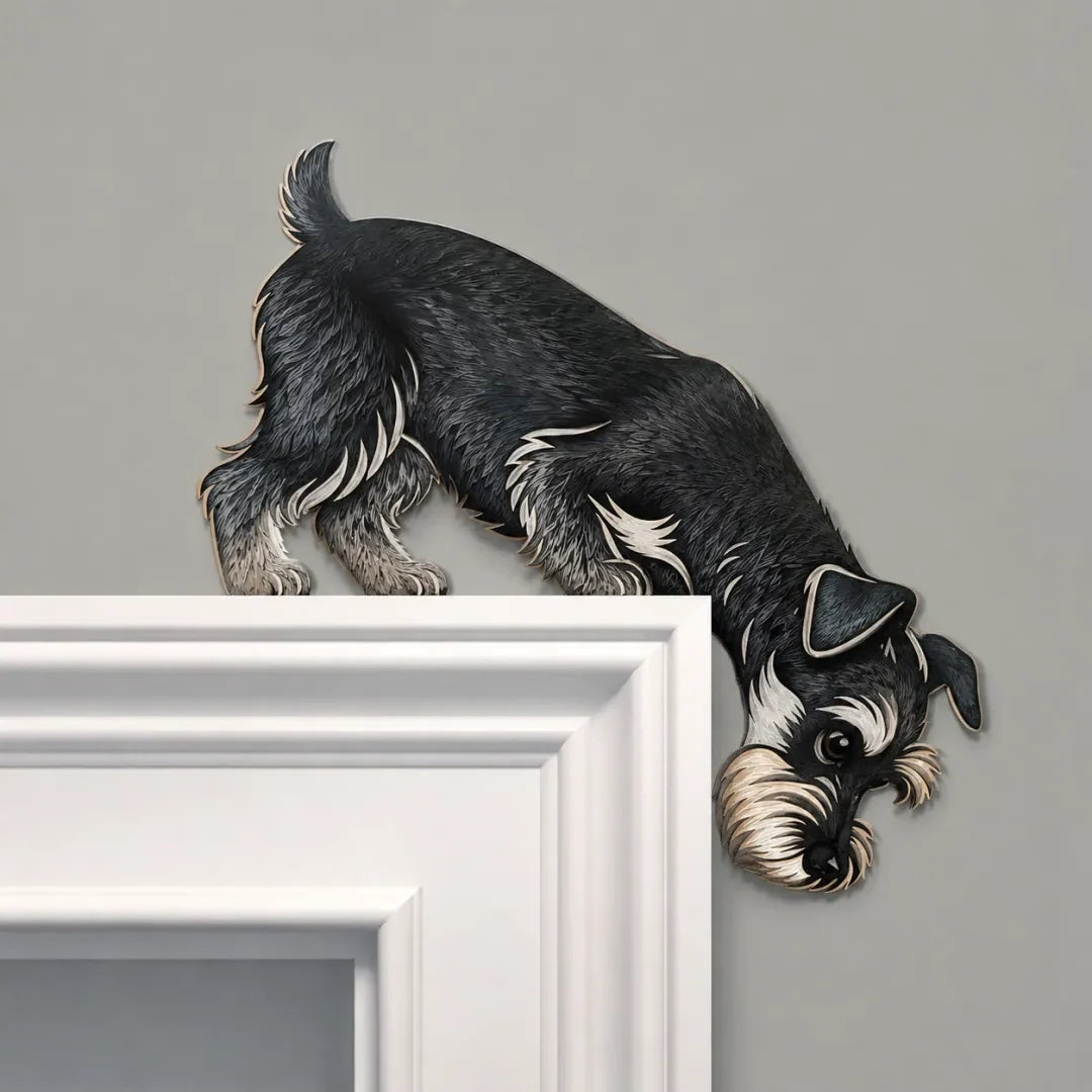 🐶🚪 Curious Pup Door Frame Accent – Playful Peeking Dog Decor for Pet Lovers