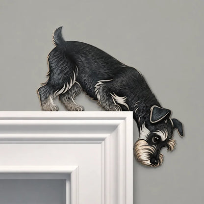 🐶🚪 Curious Pup Door Frame Accent – Playful Peeking Dog Decor for Pet Lovers