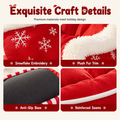 🎄🛷 Santa’s Little Rider Cozy Pet Sleigh – Festive Holiday Bed with Removable Cushion