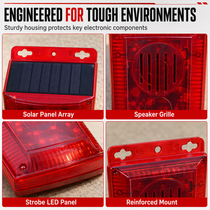 SolarGuard Outdoor Warning Alarm – Sun-Powered Security Alert for Home, Yard & Property