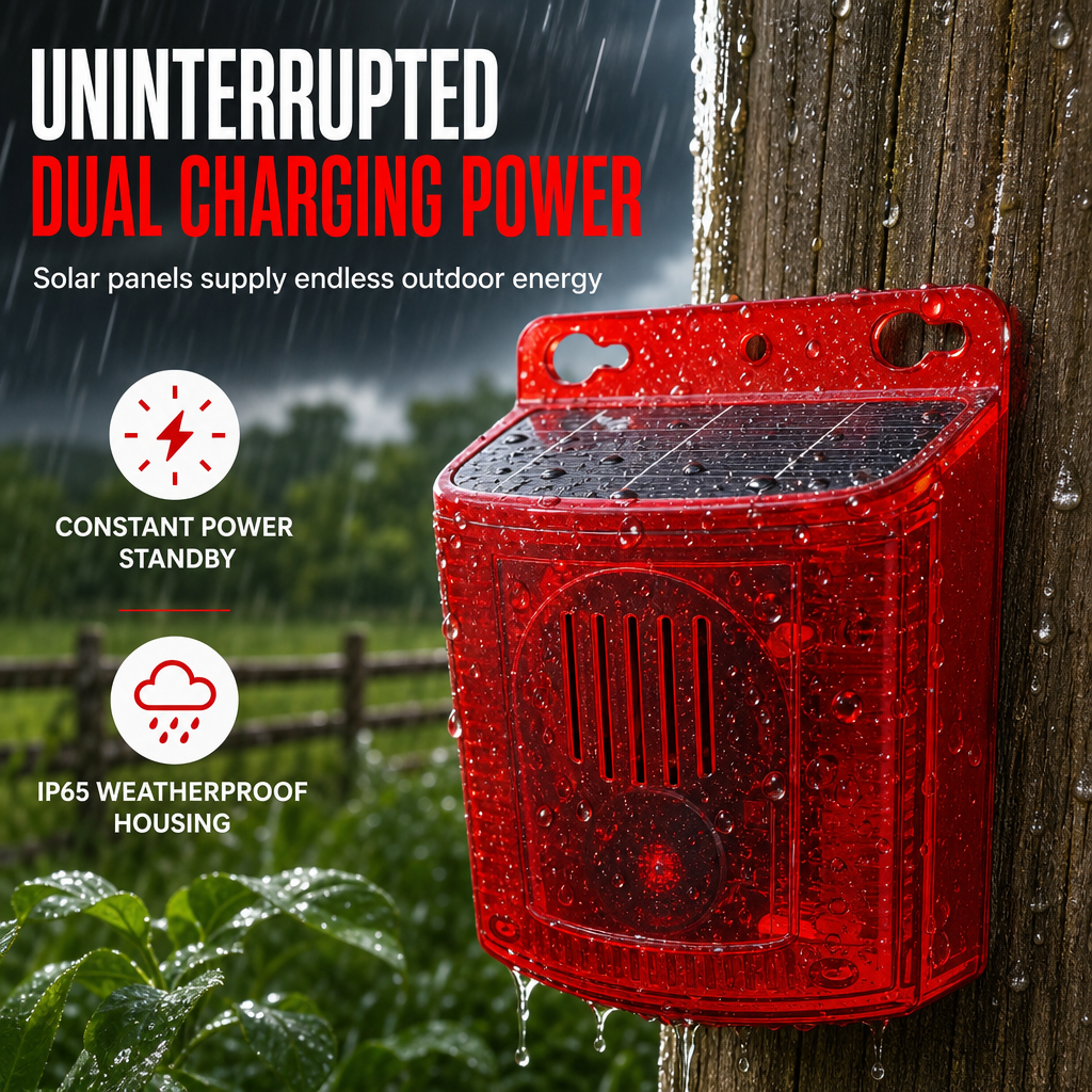 SolarGuard Outdoor Warning Alarm – Sun-Powered Security Alert for Home, Yard & Property