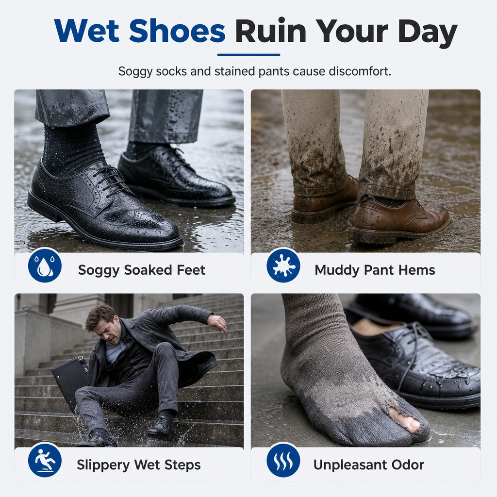 🌧️🥾 Waterproof High-Top Rain Shoe Covers