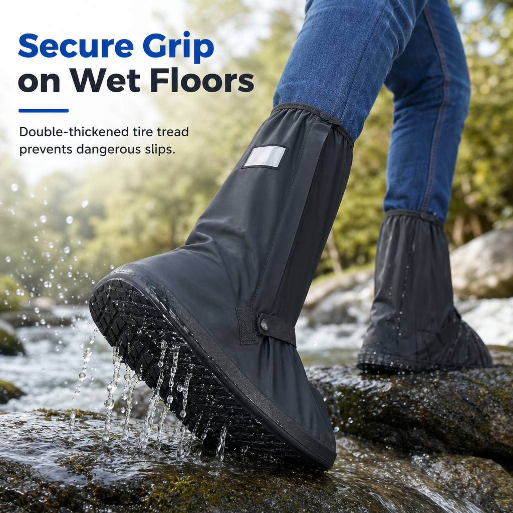 🌧️🥾 Waterproof High-Top Rain Shoe Covers