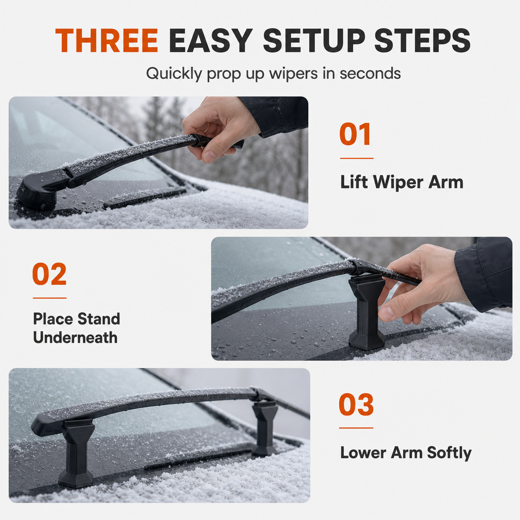 ❄️🚗 2-Pack Winter Windshield Wiper Lifter Supports