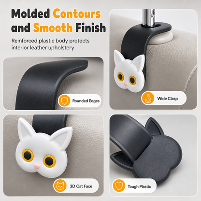 🐱 Cartoon Cat Car Seat Headrest Hooks