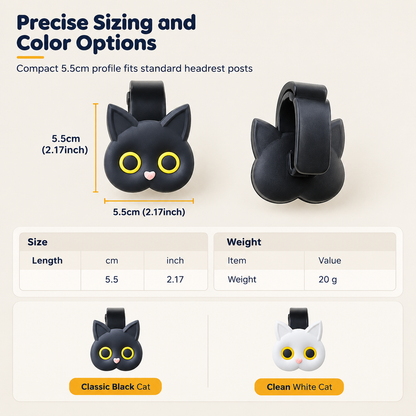🐱 Cartoon Cat Car Seat Headrest Hooks
