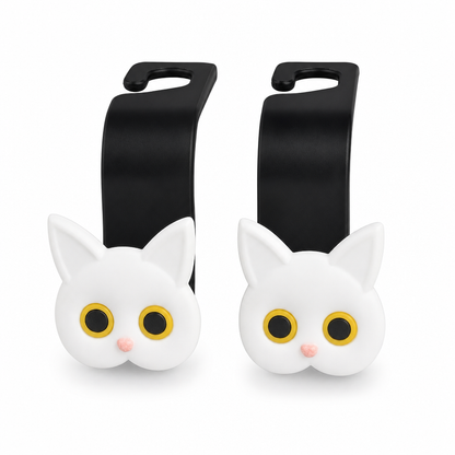 🐱 Cartoon Cat Car Seat Headrest Hooks