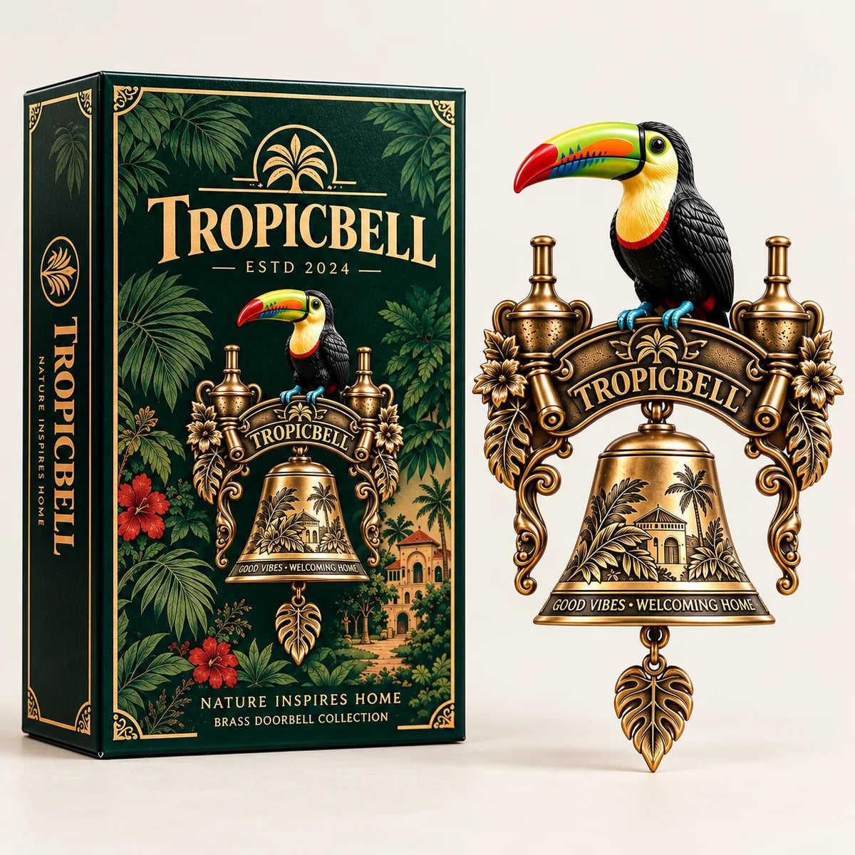 Tropicbell toucan doorbell and tropical gift presentation